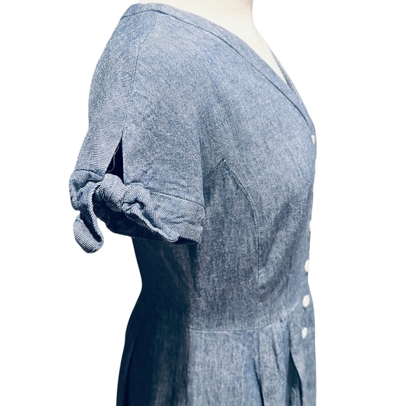 Gal Meets Glam Lenna Dress Blue Size 6 - Picture 6 of 8